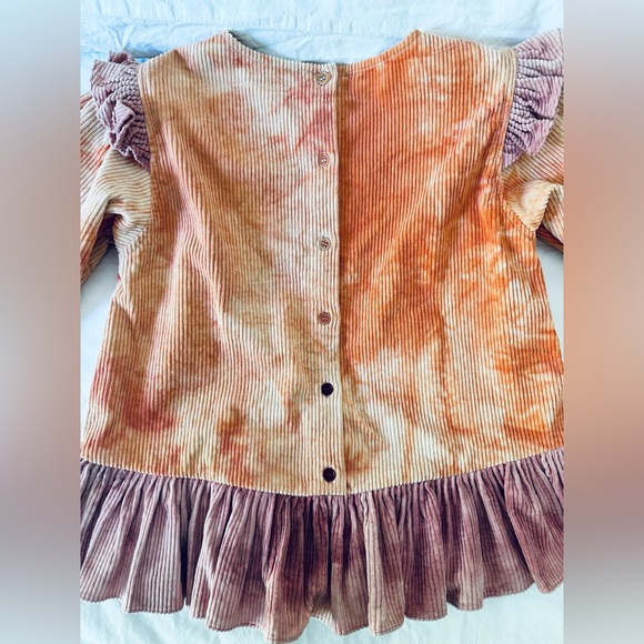 Story MFG organic corduroy tie dyed peplum top size S - Picture 4 of 7